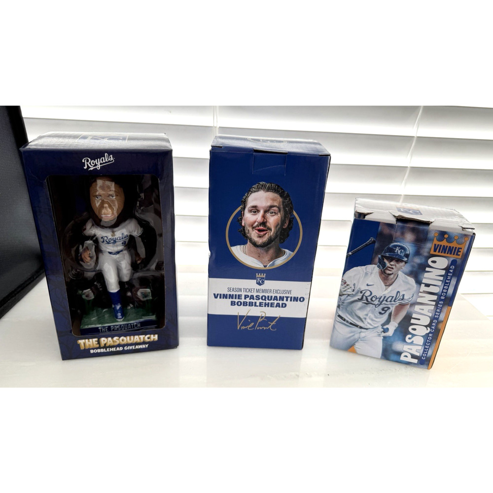 (3) Vinnie Pasquantino "Pasquatch" Bobblehead lot - Season Ticket exclusive + 2!